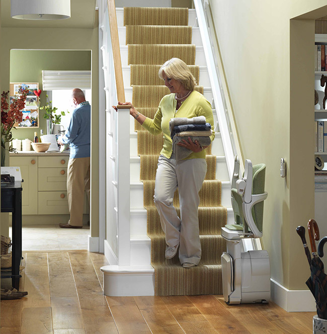 Salvaescaleras Stannah en las escaleras